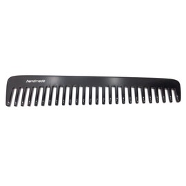 Swedish Crown Large strand comb 18 cm handmade sawn black styling comb with coarse teeth curling comb for detangling (6064 CA)