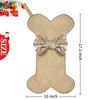 Malier New Linen Large Christmas Stocking for Dogs Cats Pets