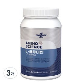 One Day Nutrition Tasteless Protein Target L-Glutamine, 3 units, 500g / 원데이뉴트리션 무맛단백질 대상 L-글루타민, 3개, 500g