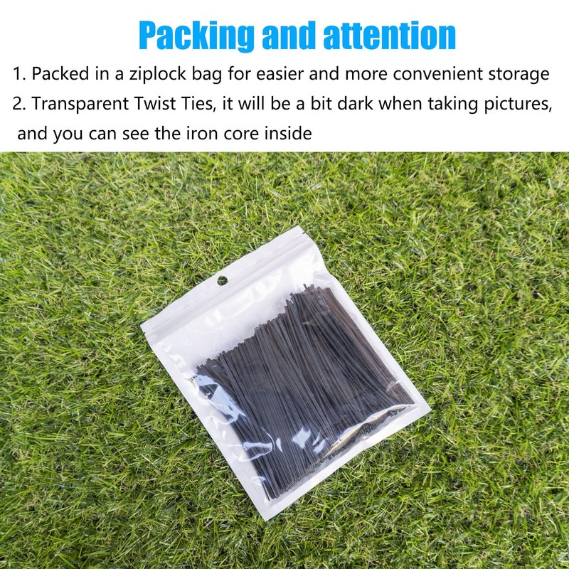Tangser Plastic Black 4" Twist Ties, Reusable Cable Ties,Long Garbage