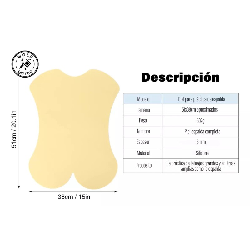 Wolf Tattoo Piel Sintética Para Tatuar Piel Espalda Completa Grande