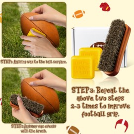 R HORSE R HORSE 4Pcs Football Prep Kit - Brush and Wax for Leather Football Game Conditioning Training Equipment for Enhanced Grip, Birthday Sports Gifts for Youth Adult Player Lover