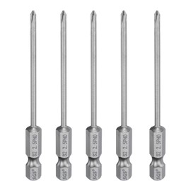 sourcing map 5pcs #0 Phillips Screwdriver Bit PH0 1/4" Hex Shank 3.15" (80mm) Long Magnetic S2 Steel Industrial Grade Screw Driver Bit Cross Head Electric Drill Bits 0.098" (2.5mm) Rod