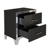 Elegant High Gloss Nightstand with Metal Handle,Mirrored Bedside Table with