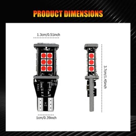 Lyxheth 2PCS Led Backup Reverse Lights, Reverse Light Bulb, 3030-24SMD Waterproof Metal Super Bright Vehicle Illumination Lights Bulbs, T15 W16W Car Brake Light Replacement for Most Cars (Red)