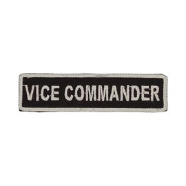 DealzCT Vice Commander White with Border Iron On Sew On Small Patch for Jacket Vest
