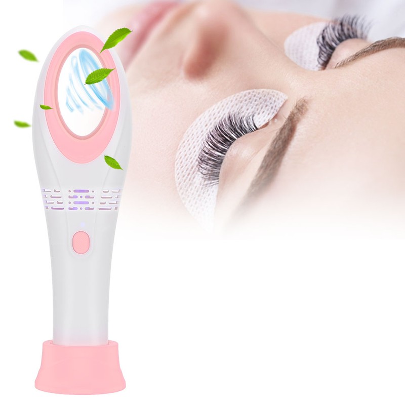 Portable USB Eyelash Extension Bladeless Fan Blower Grafted Eyelashes DryerPink