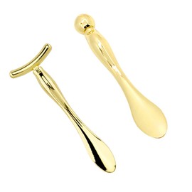 FRCOLOR Facial Cosmetic Spatula 2pcs Eye Cream Applicator Face Beauty Tool Eye Cream Massager Eye Spatula Mini Beauty Scoop Under Eye Roller Face Spoon Face Roller Metal Wrinkle Remover