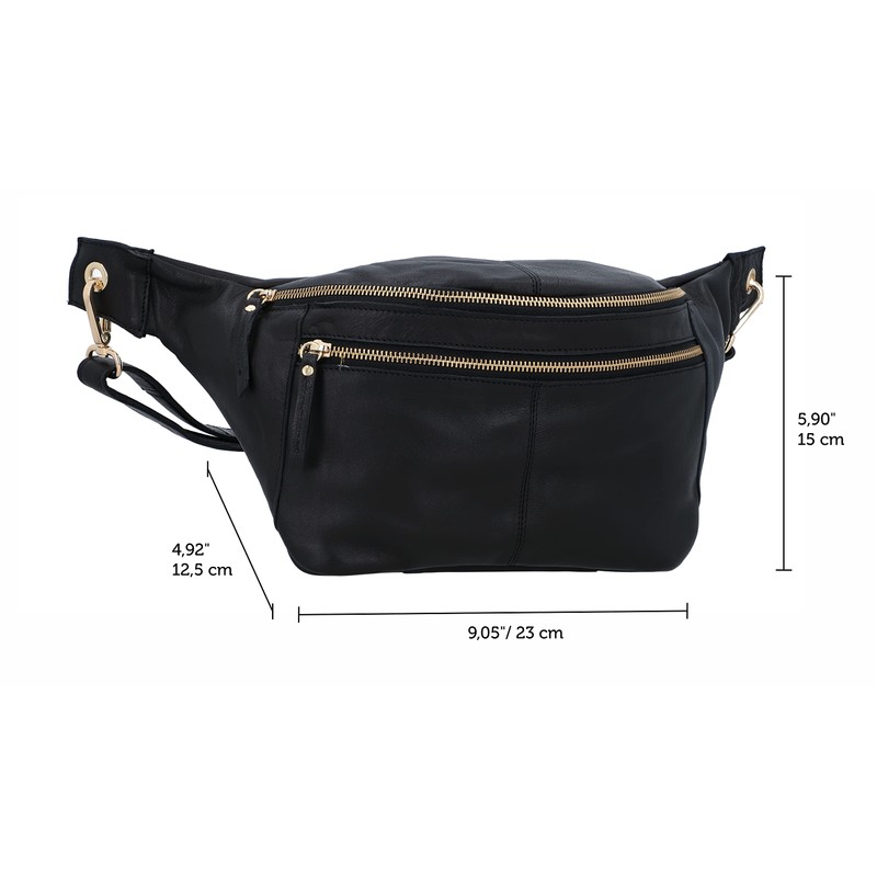 Gusti Freya Leather Belt Bag for Men and Women, Waist