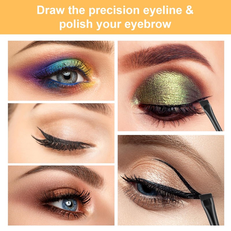 20 Pcs Angled Eyebrow Eyeliner Brush Eyebrow Brush Flat Eyebrows