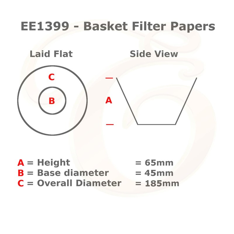 EDESISA ESPRESS - 100 Size 45/185mm Basket Coffee Filter Papers