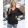 ZPLxi Women's V Neck Lightweight Sweaters Long Sleeve Solid Color