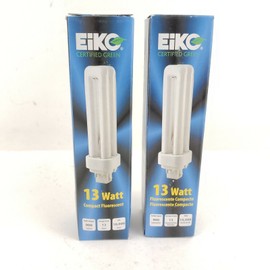 EIKO QT13/27-4P 13W QUAD-TUBE 2700K G24q-1 4 PIN BASE FLOURESCENT BULBS lot of 2