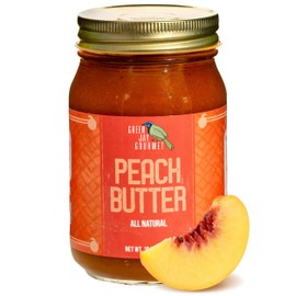 Green Jay Gourmet Peach Butter - All-Natural, Gluten-Free Fruit Spread - Peach Spread with Peaches & Spices - Gourmet Fruit Butter - No Corn Syrup, Preservatives or Trans-Fats - 19 Ounces