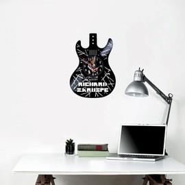 Richard Z. Kruspe Electric Guitar Wall Clock Musical Instrument Rock Heavy Metal Decoration Vinyl Wall Clock