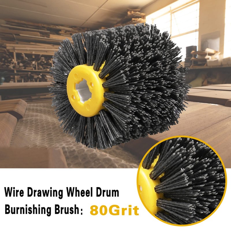 80 Grit Abrasive Nylon Drawing Wheel,4.7" x 4" Surface Conditioning