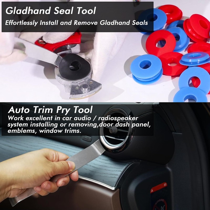 Vitonsbay 100pcs Gladhand Seals,Gladhand Silicone Grommets Gaskets with Seal Tool