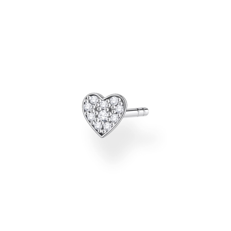 Thomas Sabo ladies ear tube ring, 925 sterling silver, heart