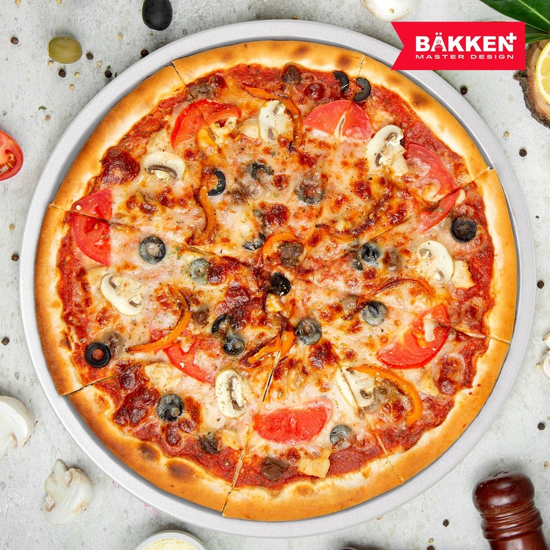 Bakken Swiss Pizza Tray Set 3-Piece – Gray Ceramic Coating,