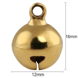 Naler 120 Stück Glöckchen Golden Schellen Glocken aus Kupfer für Schmuck Basteln Geschenkverpackung Weihnacht Fest Dekoration, 12 mm