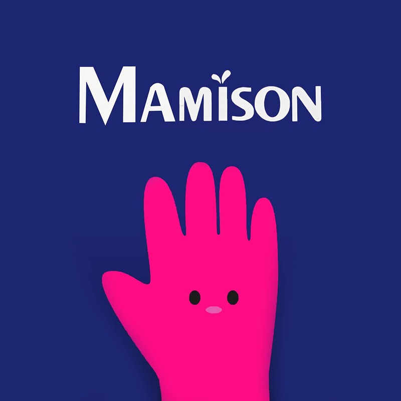 MAMISON XXL Rubber Gloves, 2 Pairs, Kitchen Dishwashing, Non-Slip Grip