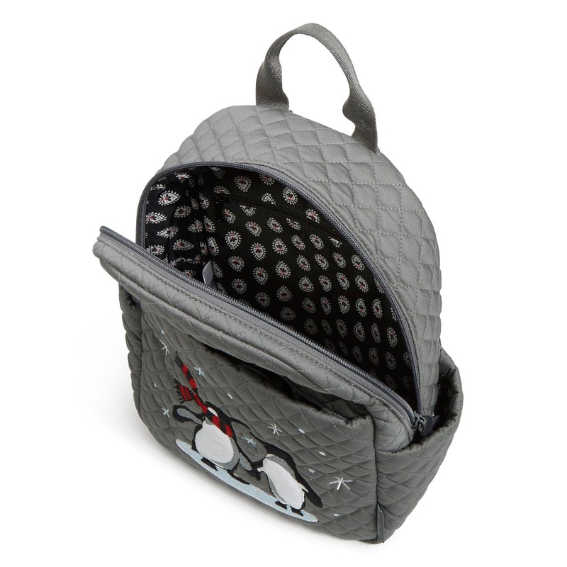 Vera Bradley Women's Small Backpack Bookbag, Penguin Pair-Recycled Cotton, One