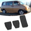 3pcs Clutch Brake Accelerator Pedal Pad Kit Rubber Black Flexible