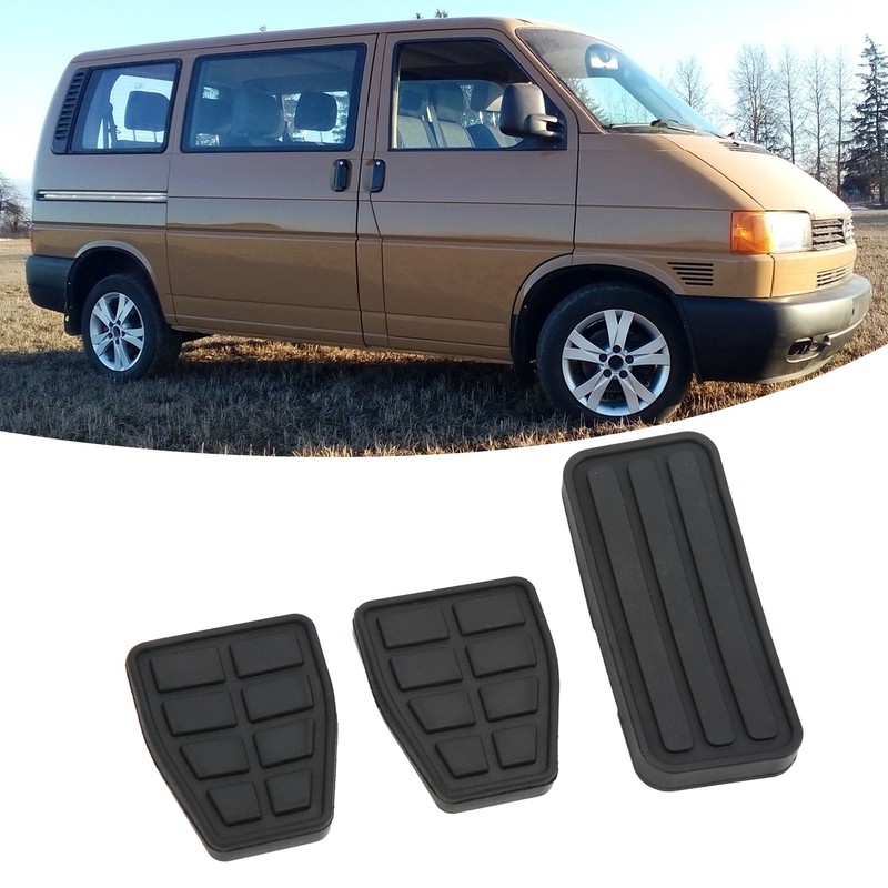 3pcs Clutch Brake Accelerator Pedal Pad Kit Rubber Black Flexible