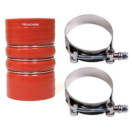 TORQUE Silicone CAC Charge Air Cooler Hump Hose 4" x 6" with T-bolt Clamps Set for Semi Trucks (1 x TRCAC4060 + 2 x TRCL46)