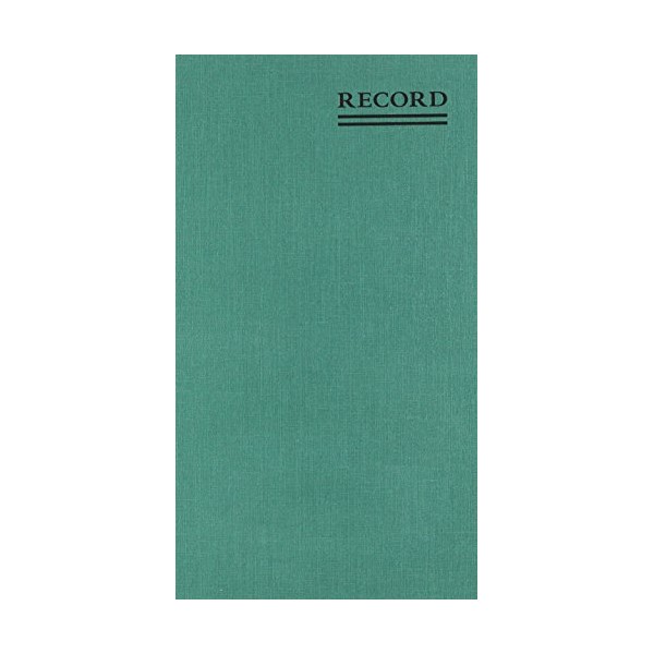 NATIONAL Emerald Series Record Book, Green Canvas Cover, 300 Pages, 12.125" x 7.5" (56131)