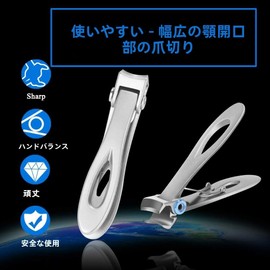 Parishop Nail Clippers for Thick Nails - Clean 15mm Wide Jaw Opening Thick Nail File Large Stainless Steel Nail Clippers with Extra Large Finger Nail Clippers for Men