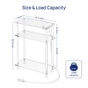 HMYHUM Acrylic Narrow Side Table with Charging Station, 7" Width,