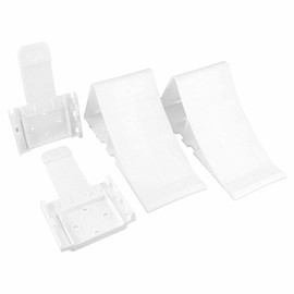The Drive Wheel Chocks Set (2 Pieces) with Holder, White, Up to 1600 kg, Brake Chocks for Trailers, Caravans and Cars