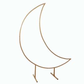 Balsa Circle 6.5 feet Gold Metal Crescent Moon Arch Backdrop Stand Wedding Party Events Reception Catering Home Decorations Supplies