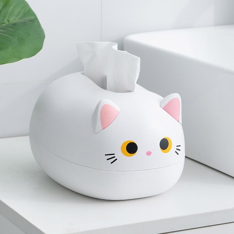 AIMALL Creative Cat Tissue Box with Toothpick Holder, Multifunctional ABS