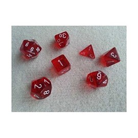 CHESSEX TRPGダイス/サイコロ Translucent Polyhedral(多面体) Red w/white 7個セット