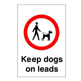 UK Safety Store Keep Dogs On Leads Dog Fouling Sign 200mm x 300mm - Rigid Plastic