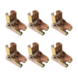 6Packs Self-Lock Folding Hinge Folding Bracket Self Locking Hinge-Leg Fittings，Folding Table Leg Locks (Style A)