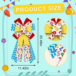 Hying Large Back to School Bows for Wreath, First Day of School Wreath Bow for Front Door, School Day Wreath Bows for Back to School Party Decor Indoor Wall Kindergarten Decoration Supplies Ornament