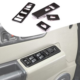Window Lift Switch Cover Compatible with Hummer H2 2003-2007, Window Lift Switch Cover Interior Button Trim Kit, Auto Window Lift Panel Molding Protection Cover Accessories (Carbon fiber grain)