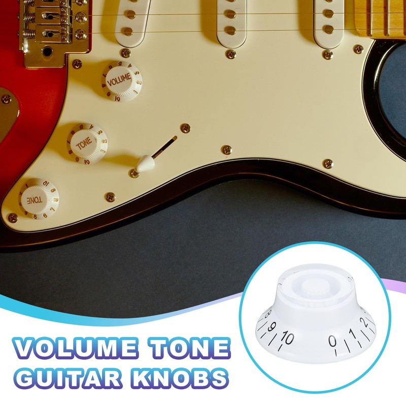 sourcing map 4PCS Guitar Top Hat Bell Knobs, Volume Tone