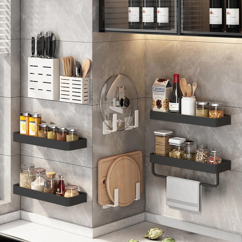ILIKEPOW 2 Pack Shower Organisers Bathroom Shelves Basket No-Drilling Wall