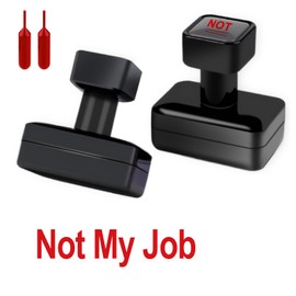 Not My Job Stamp Self Inking Rubber Stamp Self Inking Novelty Message Stamp Funny Coworker Gifts Red in Self Inking Rubber Stamp, Refillable Red Ink Preinstalled (NOT My Job)