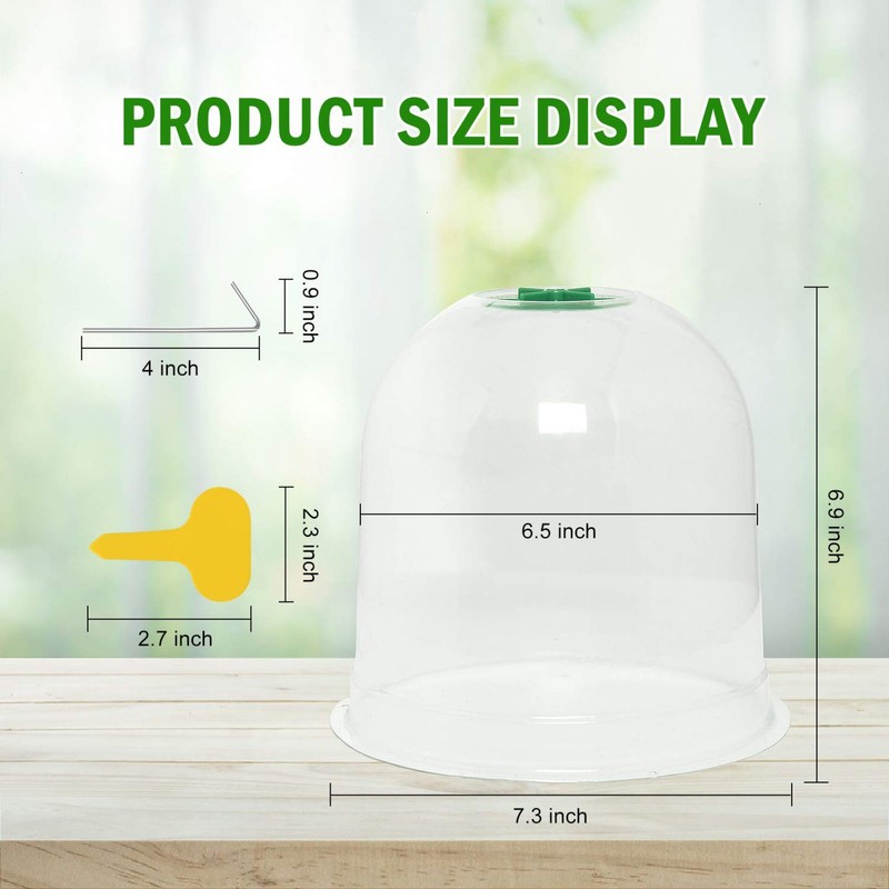 Vumdua Cloche Garden Dome, 6 Pack Plant Covers, Clear Plastic