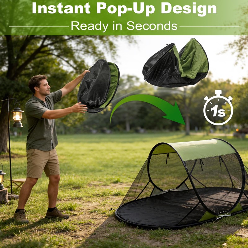 Pop-Up Mosquito Net Tent for Camping, Instant 1 Person Bug