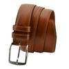 Conte Massimo Men's Genuine Leather Belt with Stitching, Brown leather