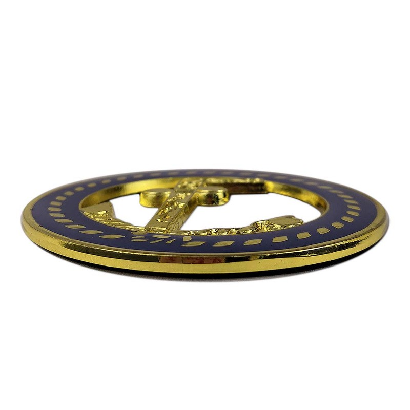 Tubal Cain Masonic Auto Emblem Car Decal Blue & Gold
