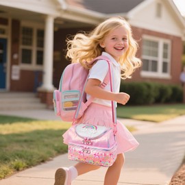 RHCPFOVR Kids Lunch Bag - Double Decker Cooler Insulated Lunch Box for Boys Girls Washable Lunch Bag and Reusable Toddler Lunchbox for School and Daycare