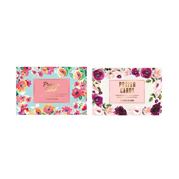 CrownJewlz Christian Floral Prayer & Scripture Cards, 2 Assorted Sets