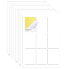 Pack of 24 Blank Stickers for Playing Cards, Printable Labels Inkjet Printer, White, Print Your Playing Cards for Game Tarot & Learning Card